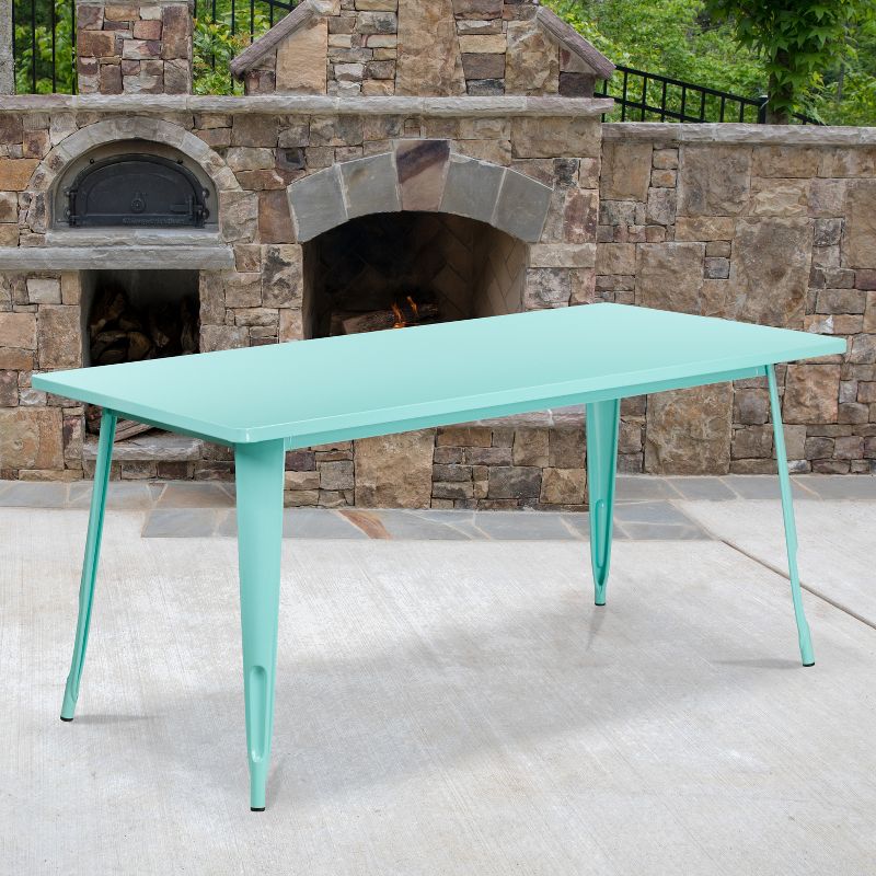 Flash Furniture Commercial Grade 31.5" x 63" Rectangular Metal Indoor-Outdoor Table, 2 of 8
