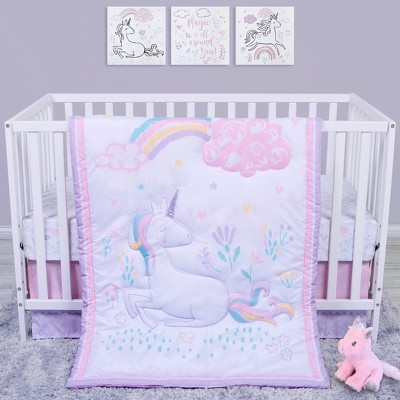 unicorn baby girl crib bedding