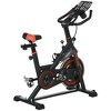 Soozier Exercise Bike, Flywheel Indoor Stationary Bike, Adjustable Height & Resistance, with LCD Monitor, 264 lbs Weight Capacity, Black and Red - 4 of 4