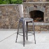 Emma and Oliver 30"H Clear Coated Indoor Counter Height Stool with Back - 2 of 4