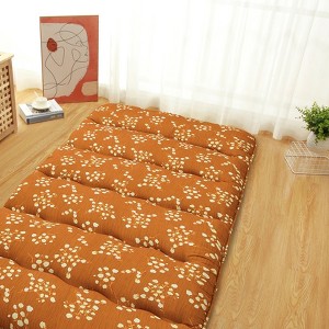 Japanese Futon Mattress Twin Size - Floral Pattern, Floor Mattress, Tatami Mat Compatible, Sleeping Mattress Pad, Ideal for Camping Travel - 1 of 4