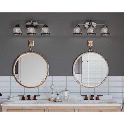Judson Polished Nickel 3-Light Bath Vanity with Clear Glass Shades