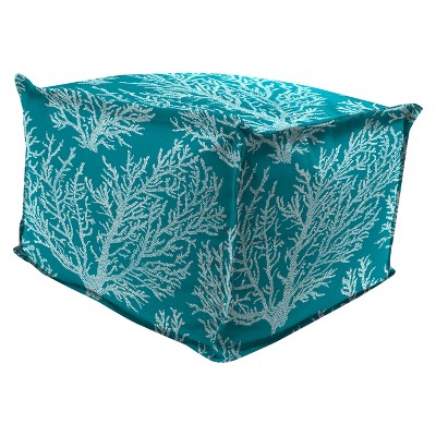 Outdoor Bean Filled Pouf/Ottoman In Seacoral Turquoise  - Jordan Manufacturing