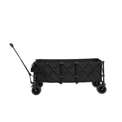 XINGHANZHENXUAN Foldable Extended Wagon, Utility Garden Cart with Big All-Terrain Beach Wheels, Drink Holders