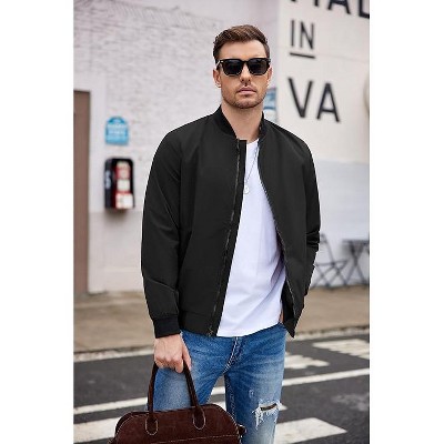 COOFANDY Men Bomber Jacket Lightweight Windbreaker Jackets Casual Softshell Flight Fashion Winter Fall Coat with Pocket Light Grey M — фото 2