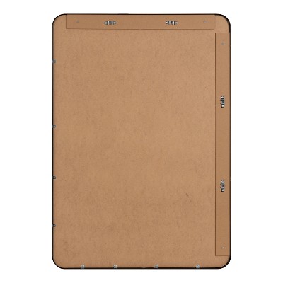 Zayda Sleek Black Aluminum Rectangular Wall Mirror 30x42