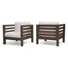 GDFStudio Cascada Outdoor Acacia Wood Club Chairs with Cushions (Set of 2) - 2 of 4