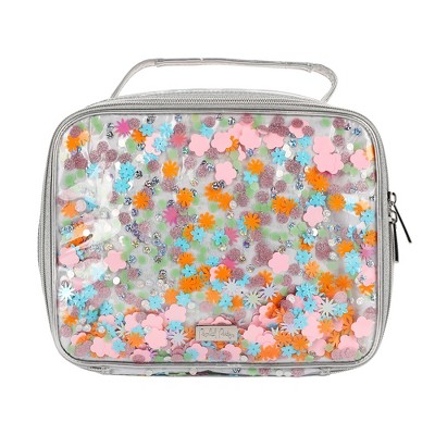 Packed Party Flower Shop Confetti Lunch Bag - Cute Small Soft Insulated Lunchbox for Kids; School Lunch Box Cooler Can Carry a Water Bottle, Ice Packs