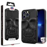 MyBat Skullcap Hybrid Protector Cover Case for Apple iPhone 12 Pro Max (6.7) - Jet Black / Black
