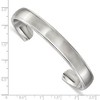 Black Bow Jewelry Men's Stainless Steel 11mm Flat Brushed Ridged Edge Cuff Bracelet - 4 of 4