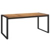 Garden Table Brown, Black Solid acacia wood 70.9 x 35.4 x 29.5 in - 2 of 4