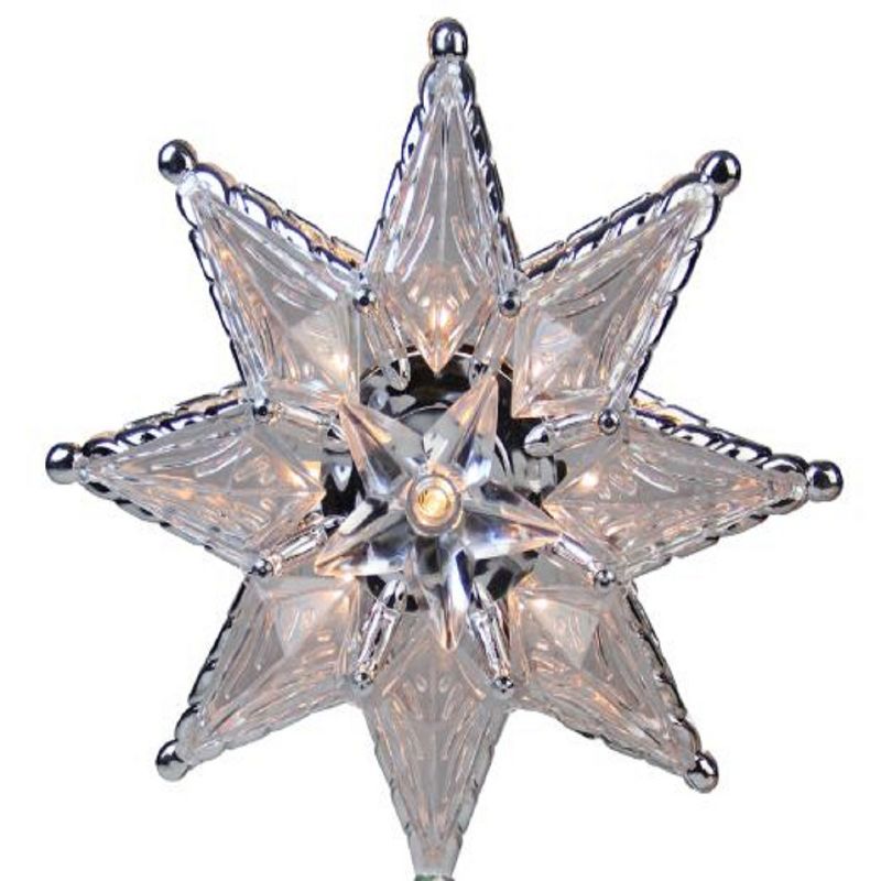 Northlight 8" Lighted Silver and Clear Mosaic Star Christmas Tree Topper - Clear Lights, 3 of 4
