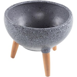 Mark & Day Oryahovitsa 10"H x 13"W x 13"D Modern Gray Planter - 1 of 4