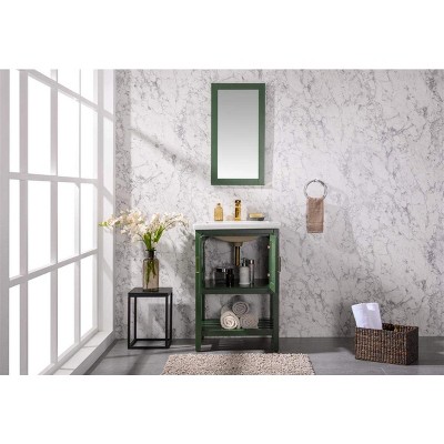 Vogue Green 24" Single Sink Bathroom Vanity with Ceramic Top