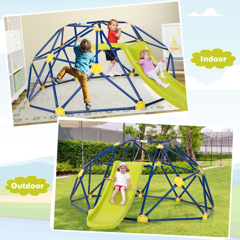 Costway 8FT Climbing Dome w/ Slide Outdoor Kids Jungle Gym Dome Climber, 2 of 9