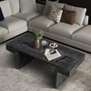 Sapphtopaz Rustic Dual-Tier Modern Coffee Table with Wood Veneer, American Vintage Living Room Table, Industrial Wood Texture Rectangular Center Table - 2 of 4