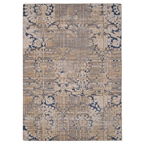 Selkirk Washable Outdoor Rug Navy/Sand - Linon - image 1 of 4