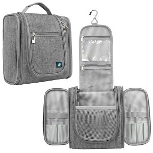 PAVILIA Toiletry Bag Travel Women Men, Hanging Water Resistant Makeup Accessories Cosmetic Organizer Large Essential Kit - 1 of 4