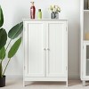 Tangkula Bathroom Storage Cabinet with Double Doors Wooden Cupboard Shoe Cabinet - 2 of 4