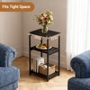 3 Tier End Table, Tall Side Table w/Metal Frame, Sofa Couch Tables w/Storage for Living Room, Night Stand Storage Shelf for Bedroom, Bathroom - 3 of 4