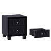 Vynxaria Elegant Velvet Nightstand - Black, 2 Drawers (Crystal Knobs), Button-Tufted, Solid Wood Frame - 4 of 4