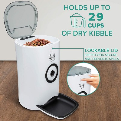 White Wi-Fi Automatic Pet Feeder with Camera