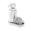 iDESIGN York Ergo Stainless Steel Soap & Sponge Sink Organizer Caddy Brushed/Polished: Metal, Hand Wash, 8" Height - 2 of 4