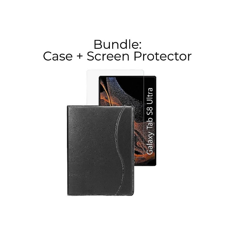 SaharaCase Samsung Galaxy Tab S8 Ultra Protection Bundle Business Series Case with Tempered Glass, 2 of 10