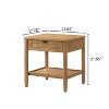 Roundhill Furniture Vichy Single-Drawer Bedroom Nightstand with Shelf in Light Walnut - 4 of 4