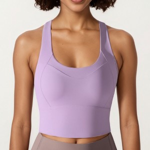 Anna-Kaci Active Women's Cross Back Sports Tank Top with Scoop Neckline and Wide Supportive Band - 1 of 4