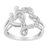 Haus of Brilliance Silver Diamond Heart and Music Note Ring - 2 of 4