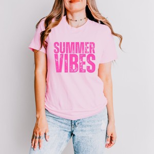Simply Sage Market Summer Vibes Block Distressed Short Sleeve Tee - 1 of 4