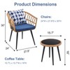 Patti 3-Piece PE Rattan Patio Small Space Chat Set, Bistro Set with Side Table and Cushions, Outdoor Furniture - Maison Boucle - 3 of 4