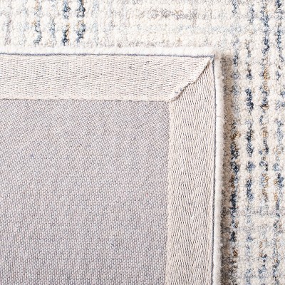 Ivory and Gold Handmade Abstract Wool Runner Rug