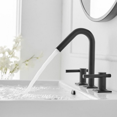 Matte Black 8-Inch Widespread Double Handle Bathroom Faucet