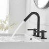 BWE 8 in. Widespread Double Handle Bathroom Faucet Water-Saving With Drain Kit In Matte Black - 2 of 4