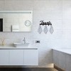 Towel Rack 5 Towel Hooks Wall Mount Towel Holder Black Metal Towel Racks for Bathroom Storage Organizer Rack - 4 of 4