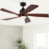 YUHAO 52 in.Indoor MatteBlack Standard Ceiling Fanwith Light, Remote Control Included and Walnut Wood Blades - 3 of 4