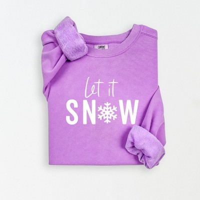 Simply Sage Market Women's Lightweight Garment Dyed Graphic Sweatshirt Let It Snow