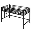 Lycvki Twin Size Black Metal Loft Bed with Easy Climbing Ladder and Guardrails for Kids - 3 of 4