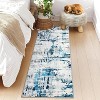 2x6 Blue Modern Abstract Runner Rug, Washable Low-Pile Non-Slip Throw Carpet, Non-Shedding Floor Cover for Kitchen, Hallway, Laundry, Indoor Carpet - 3 of 4