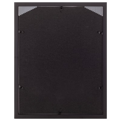 11x14 Black Wood Picture Frame with Double White Mat