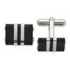 Chisel Stainless Steel Brushed and Polished Black IP-plated Cuff Links - 2 of 2