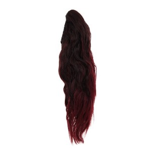 Unique Bargains Women's Nature Long Hair Ponytail Wig Clip 13.78inch Wine Red 1 Pc - 1 of 4