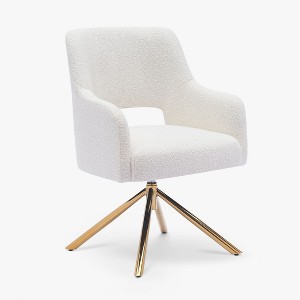 WestinTrends Genevieve Mid-Century Modern Upholstered Boucle Swivel Accent Chair - 1 of 4