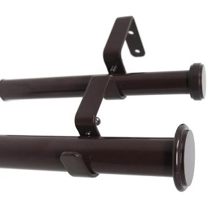 Urbanest Bouton Flat Button 1-inch 3-4 inch Double Drapery Curtain Window Rod Set - 1 of 4