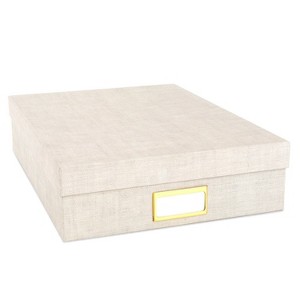 Sugar Paper Essentials Paper File Box Flax: File Organizer & Storage Bin, Beige Paperboard, 13.625" x 10.125" x 3.375" - 1 of 4