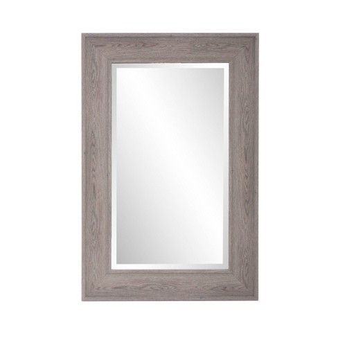 Howard Elliott 36"x24" Rectangular Faux Wood Grained Beveled Wall Mirror Gray: Polyurethane Frame, Wall Mount, No Assembly Required - image 1 of 4