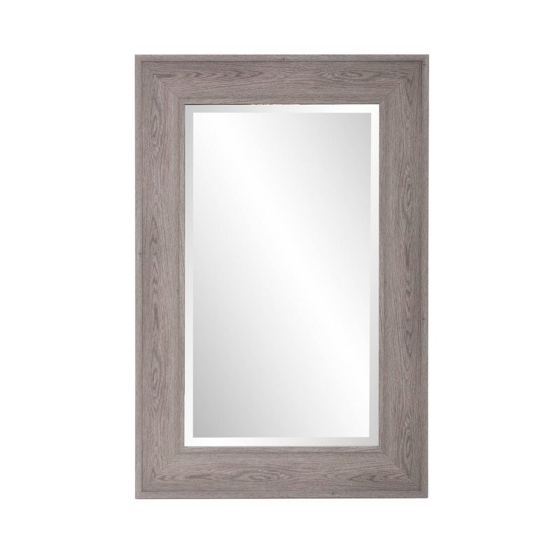 Howard Elliott 36&#34;x24&#34; Rectangular Faux Wood Grained Beveled Wall Mirror Gray, 1 of 5