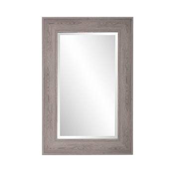 Howard Elliott 36"x24" Rectangular Faux Wood Grained Beveled Wall Mirror Gray